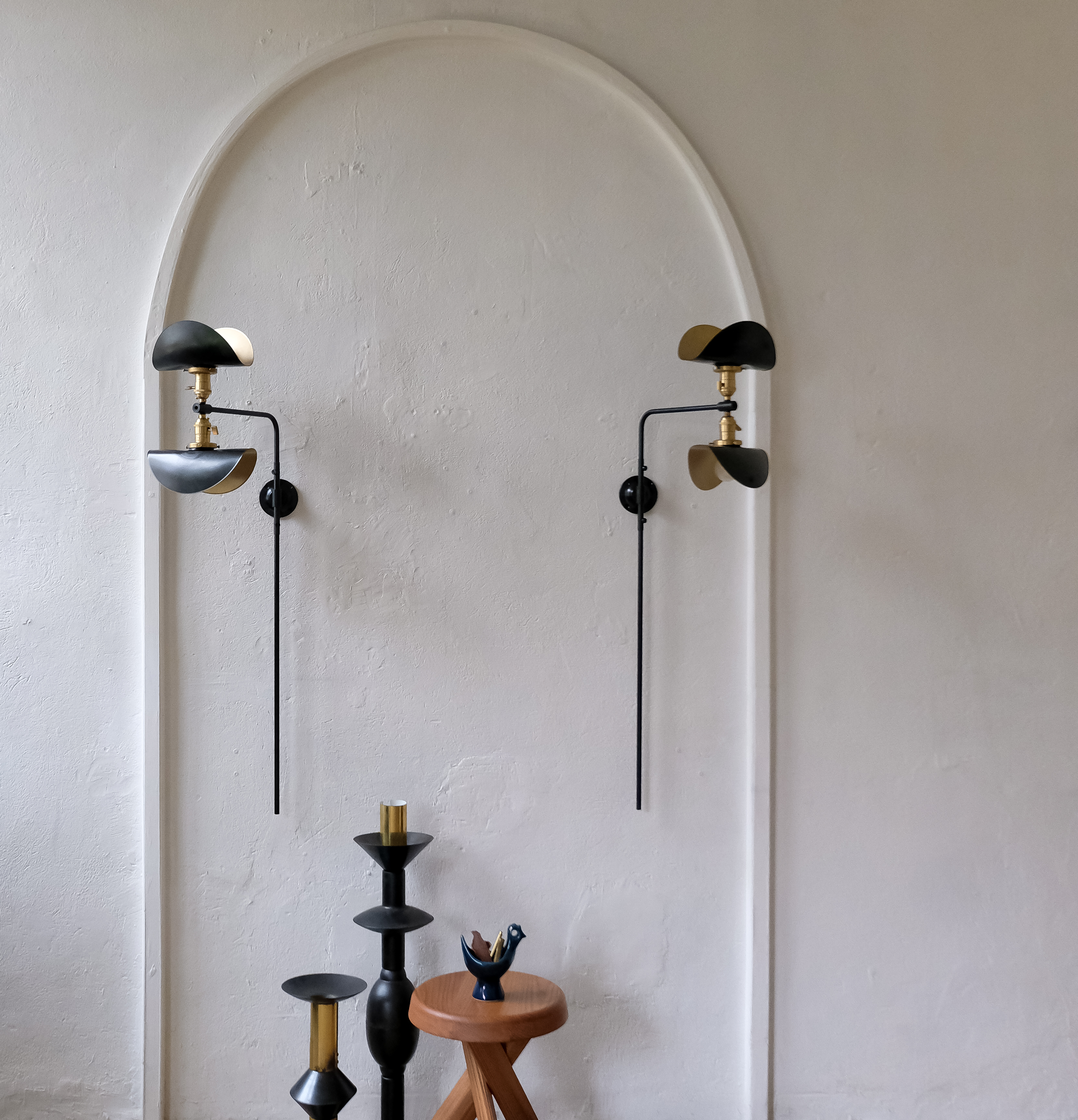 Minimalist design XX century French wall lamp
